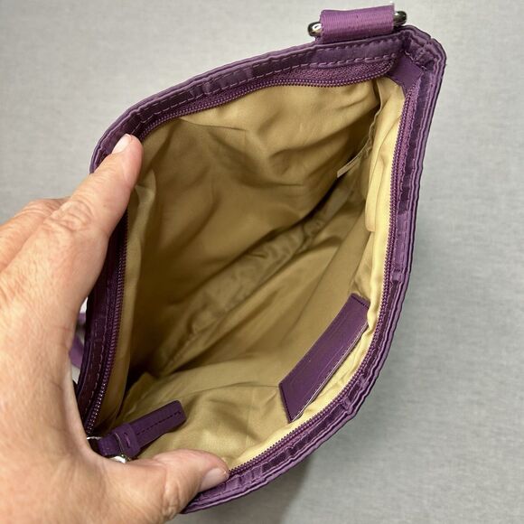 Coach Signature Getaway Nylon File Bag Y2K Crossbody Violet/Purple - Picture 4 of 5